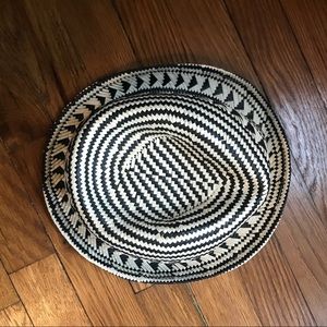 Geometric Straw Fedora Hat
